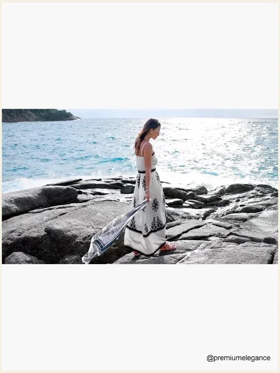 Floral Maxi Dress with Spaghetti Straps Smocked Bodice Pockets - Picture 7 of 7